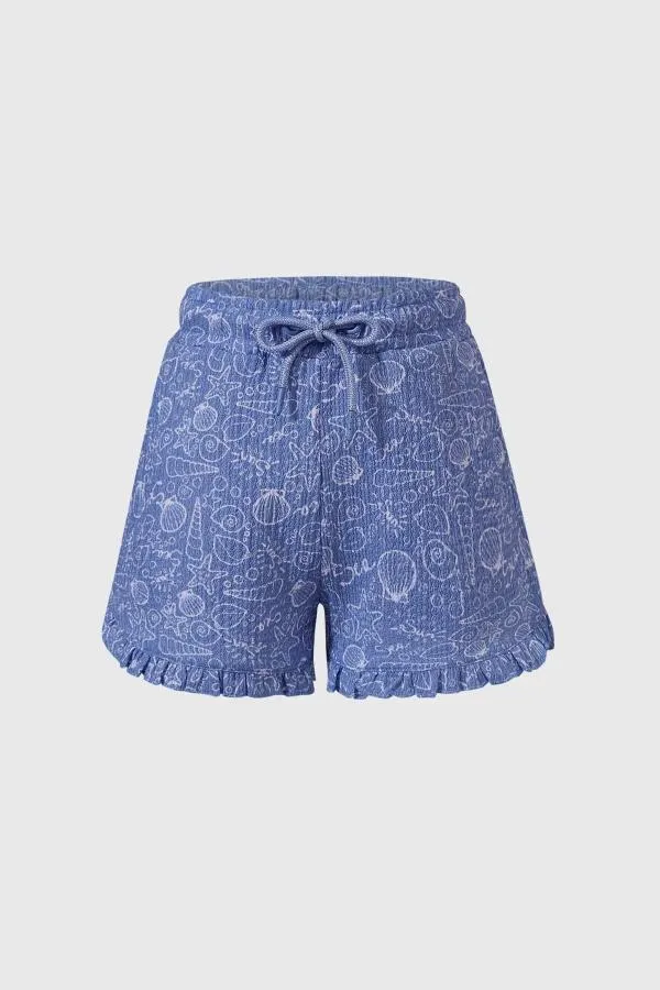 Short niÑa full print celeste