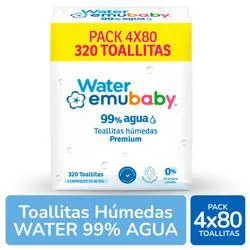 Toallas Húmedas Emubaby Water 320 un.
