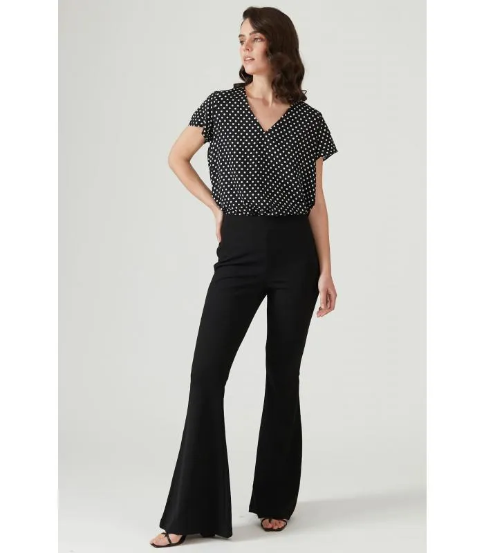 Leggings flare negra