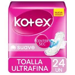 Toallas Higiénicas Kotex Ultrafinas Suave 24 un.