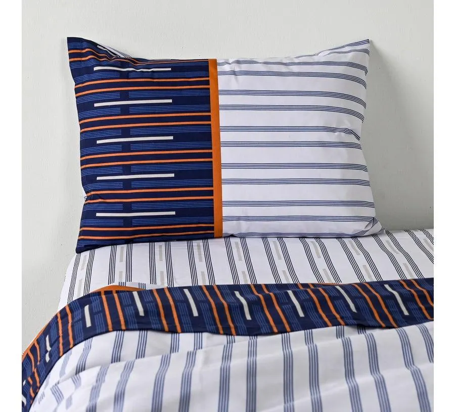 Sábanas 1 Plaza 144 Hilos Trazos Azul