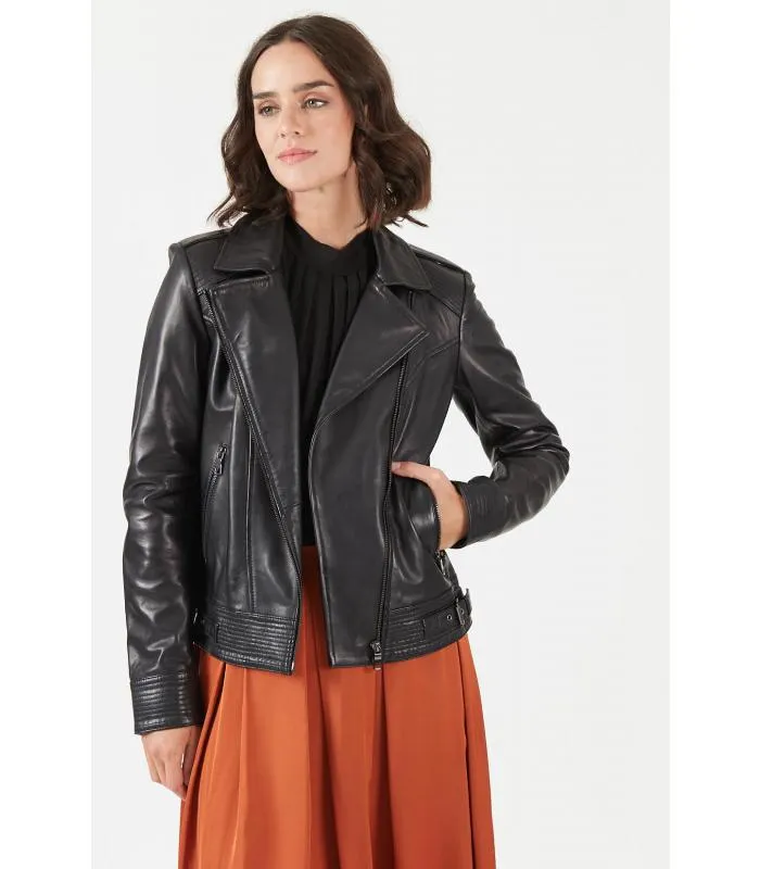 Chaqueta de cuero negra