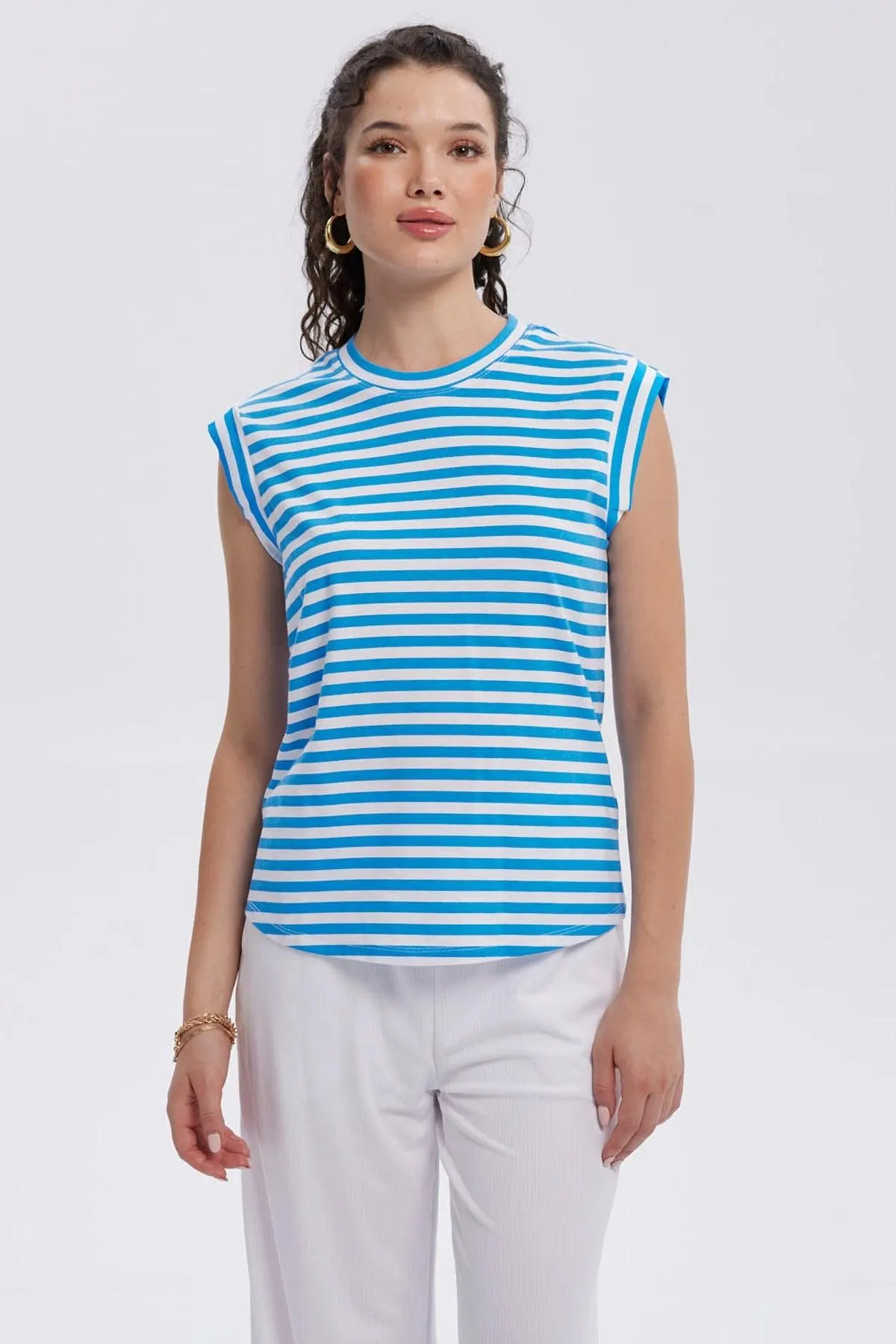 Polera Mujer Satín Celeste