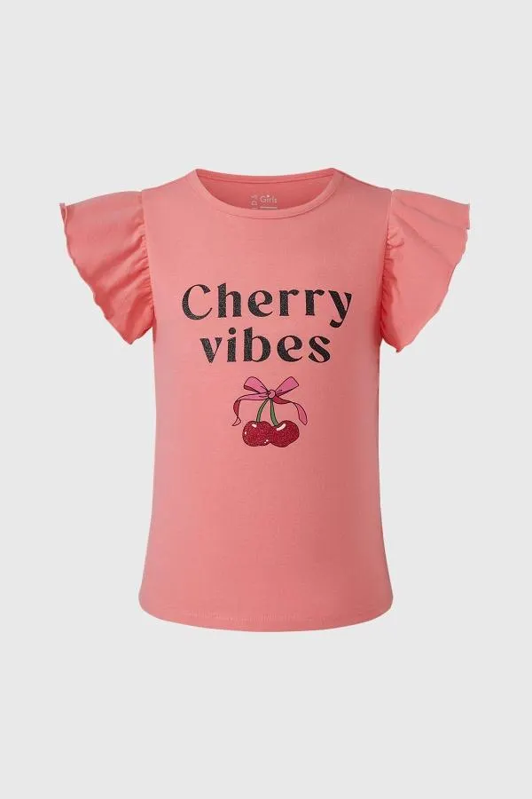 Polera niÑa vuelos rosado