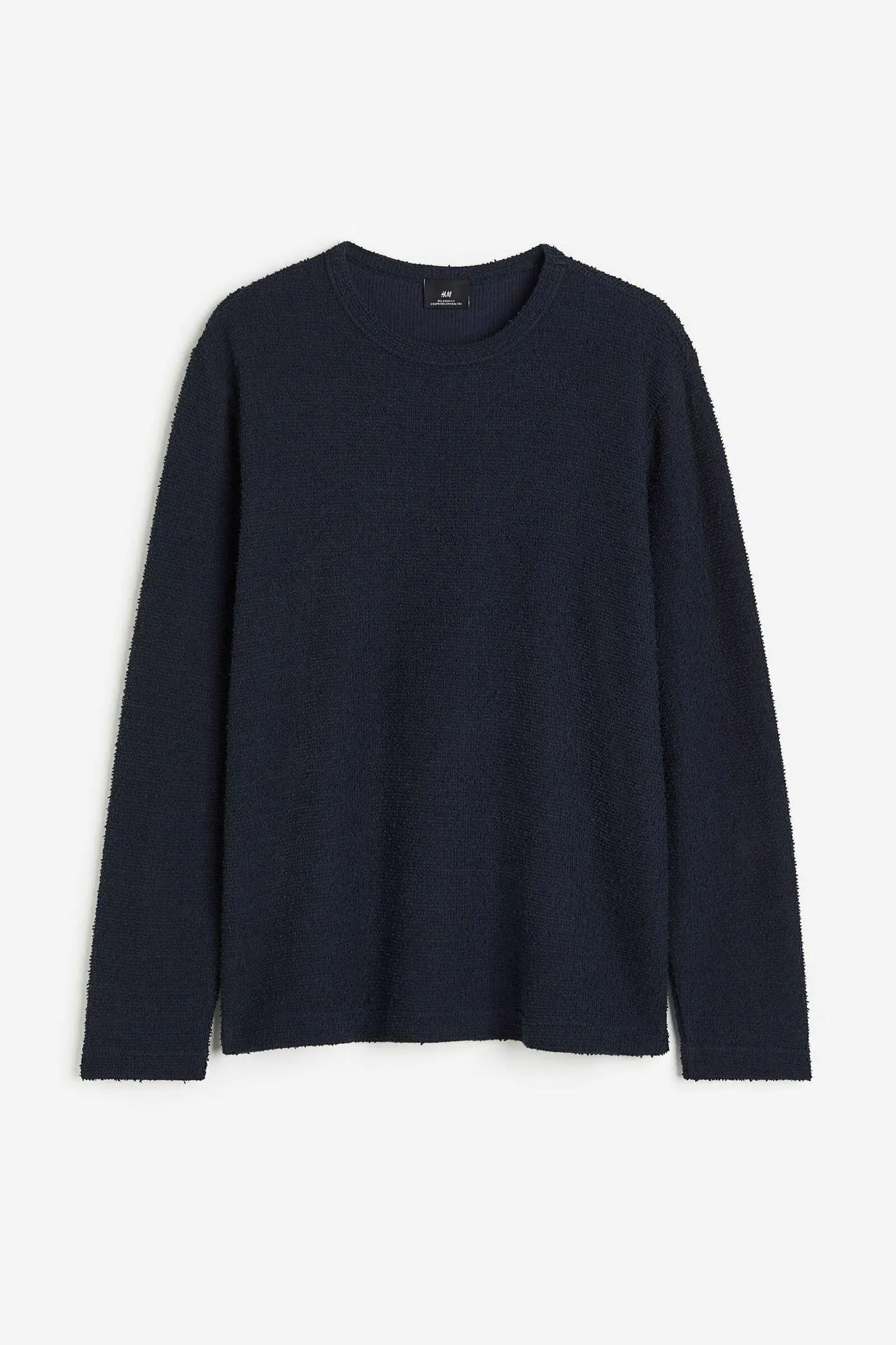 Polera de manga larga con textura Relaxed Fit