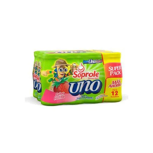 Pack Uno Soprole Multi Frutilla 12 Und X 80 Ml C/u