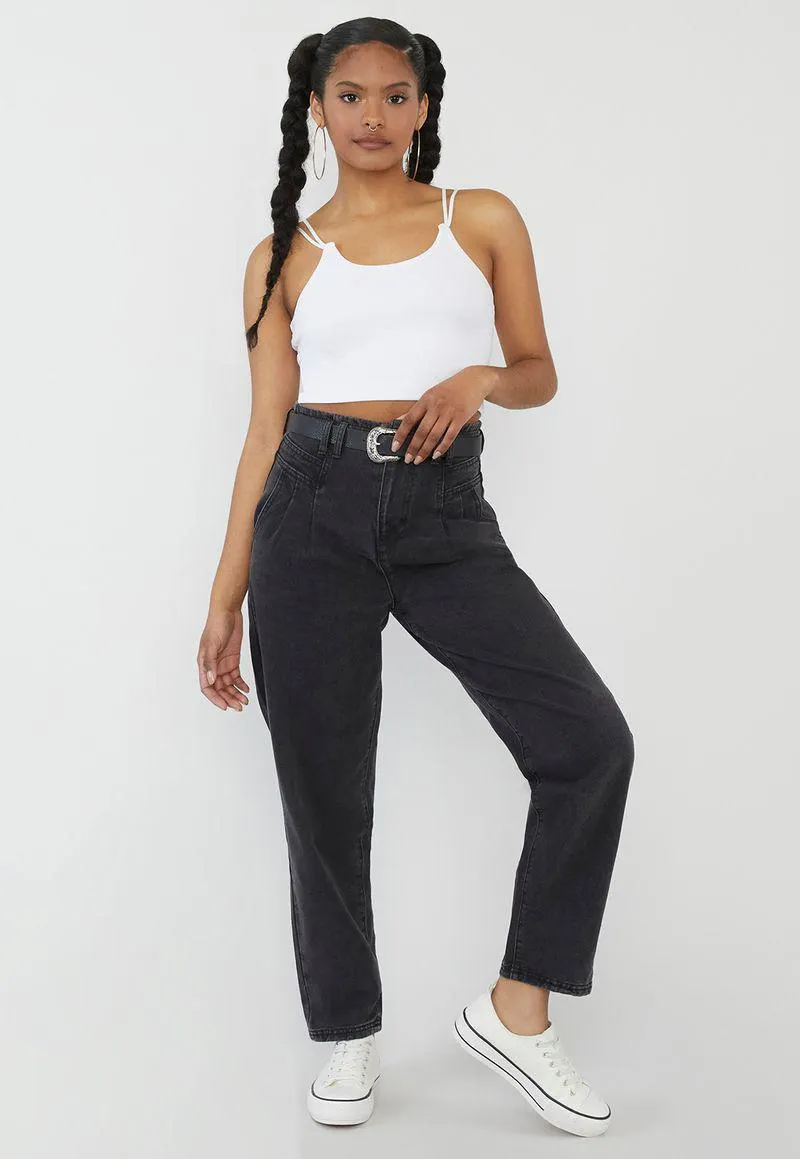 Jeans Mujer Slouchy Negro