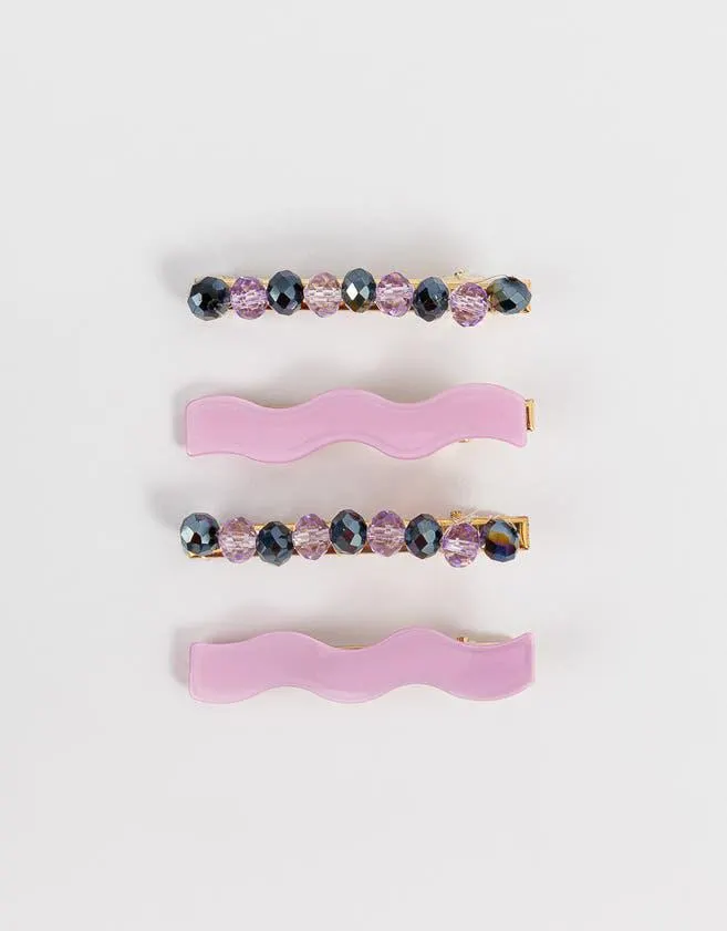 Set de pinches con apliques