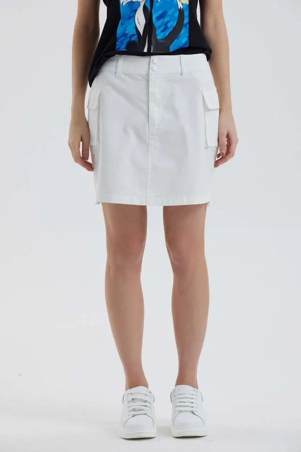 Falda mujer cargo crudo