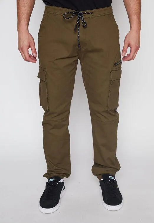 Pantalon Hombre Verde Cargo Cierre Family Shop