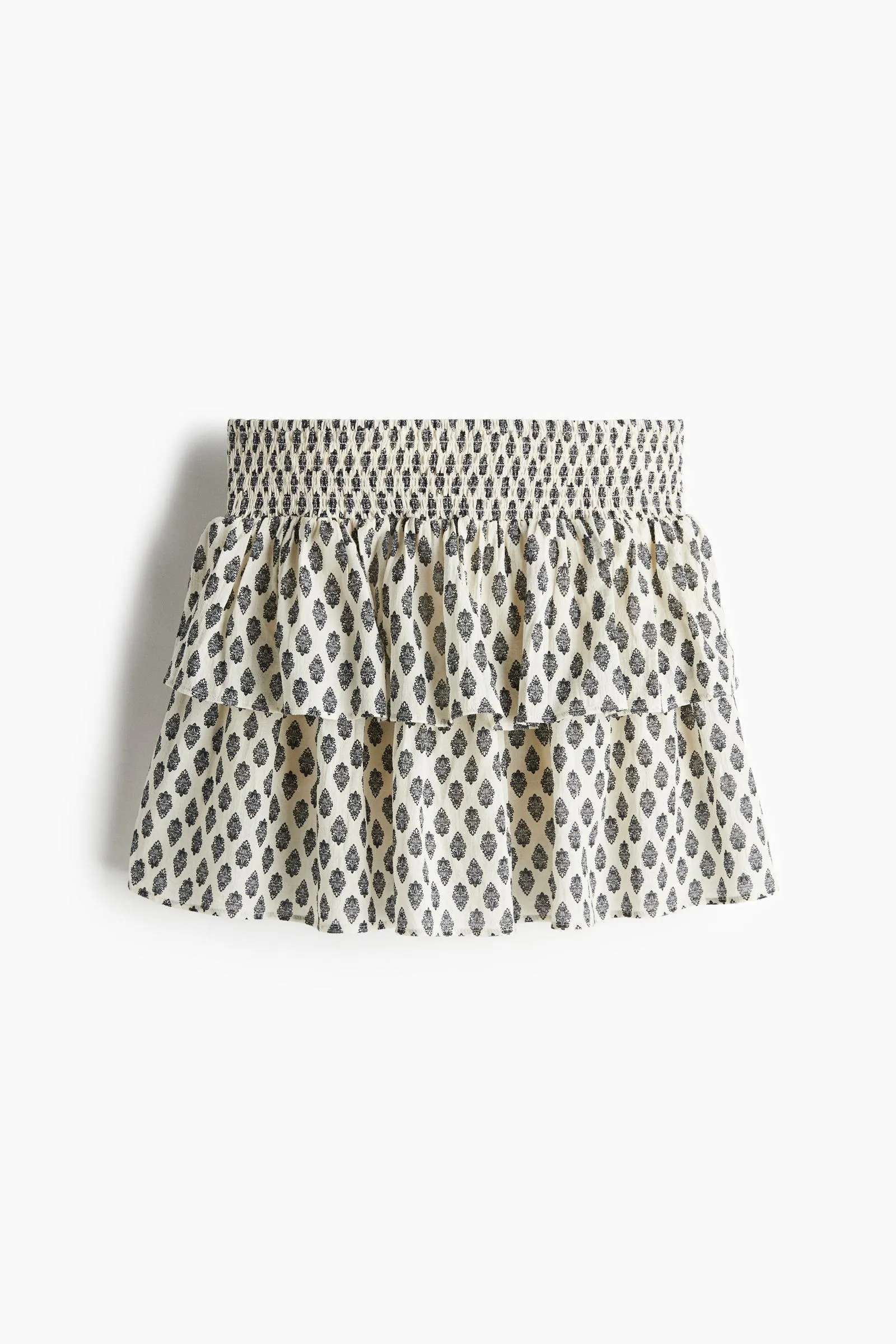 Falda pantalón de algodón con diseño escalonado