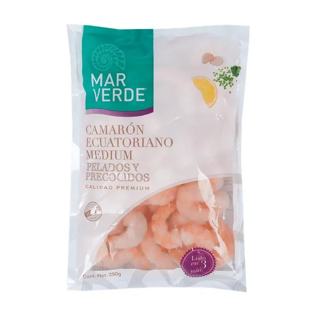 Camarón ecuatoriano cocidos, pelados y medianos 250 g