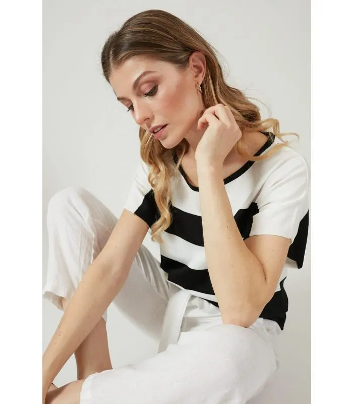 Sweater negro diseno rayas