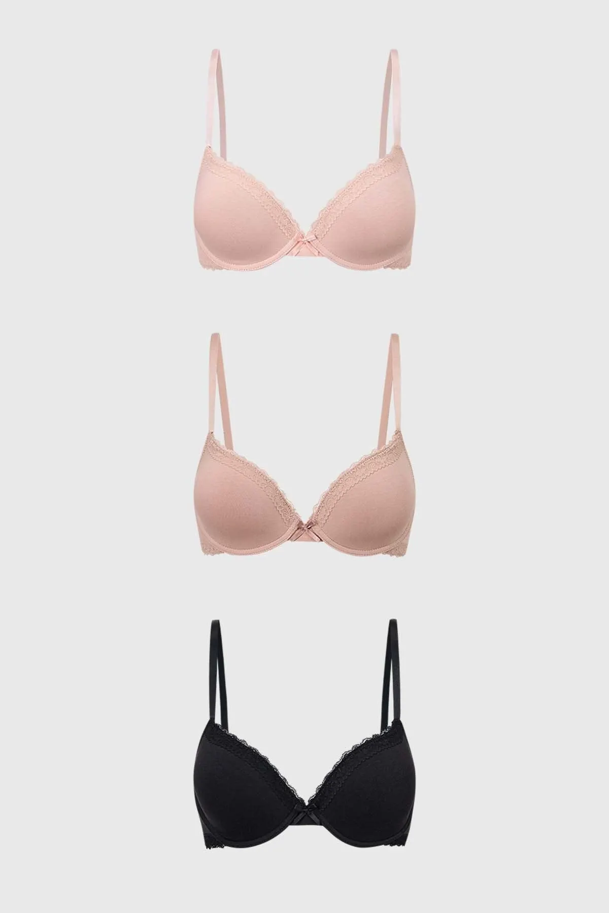 Sostén Mujer Tripack Algodón Damasco