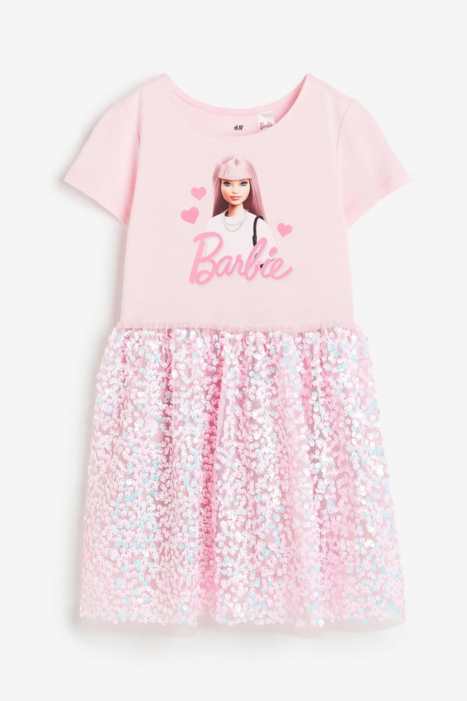 Vestido de punto con falda de lentejuelas