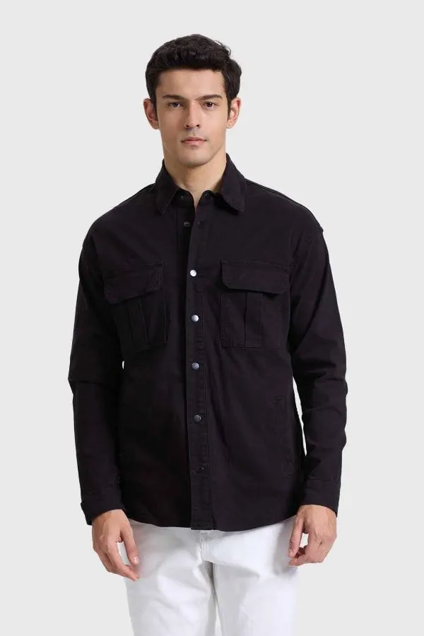 Camisa hombre oxidada negro asfalto