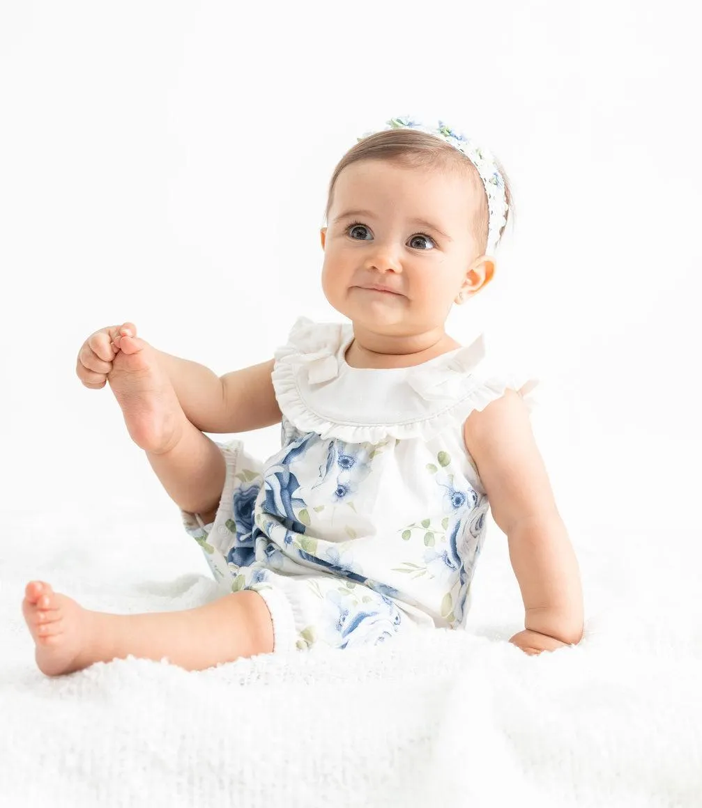 Pinche Recién Nacida Con Flores Y Perlas