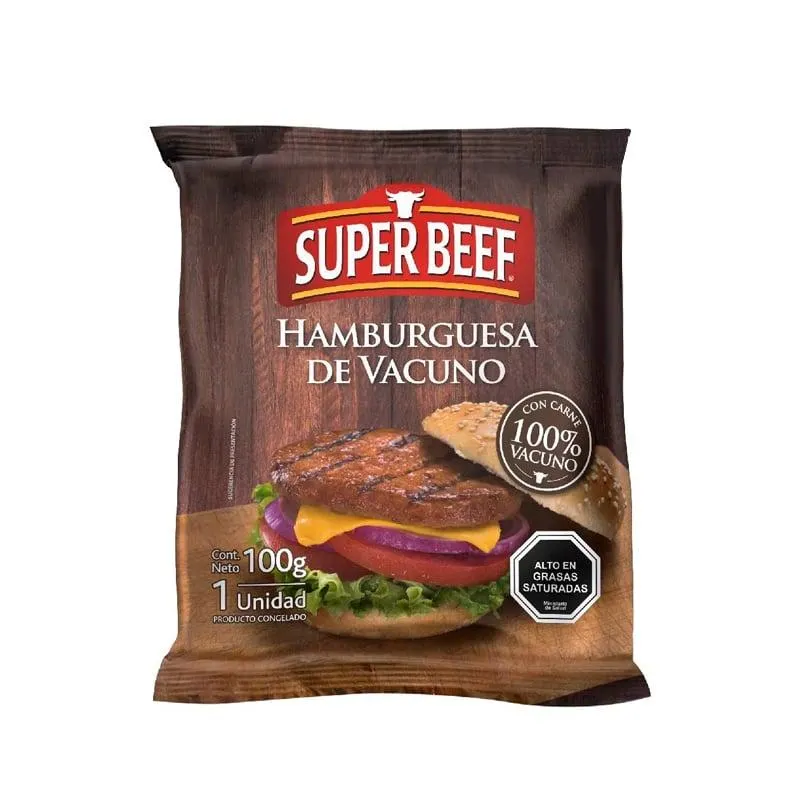 Hamburguesa Vacuno Super Beef 100 grs