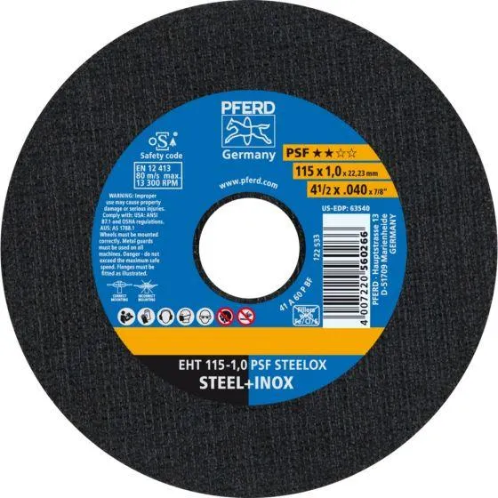 Disco de Corte Pferd 4 ½ 1,0 mm PSF Inox