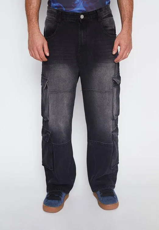 Jeans Hombre Negro Skate Multicargo Family Shop