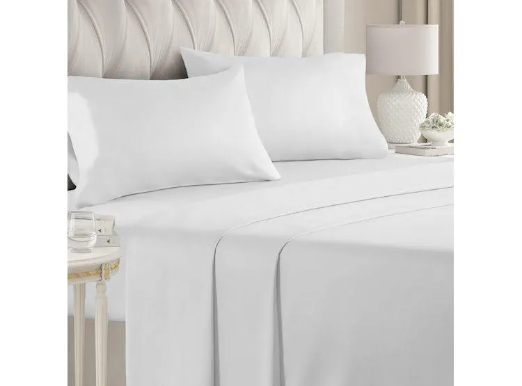 JUEGO DE SÁBANAS 200 HILOS BLANCO 50/50 POLYCOTTON 1 PLAZA