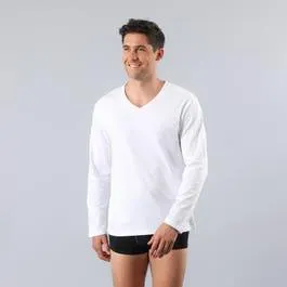 Camiseta Escote V Hombre 50750 Blanco