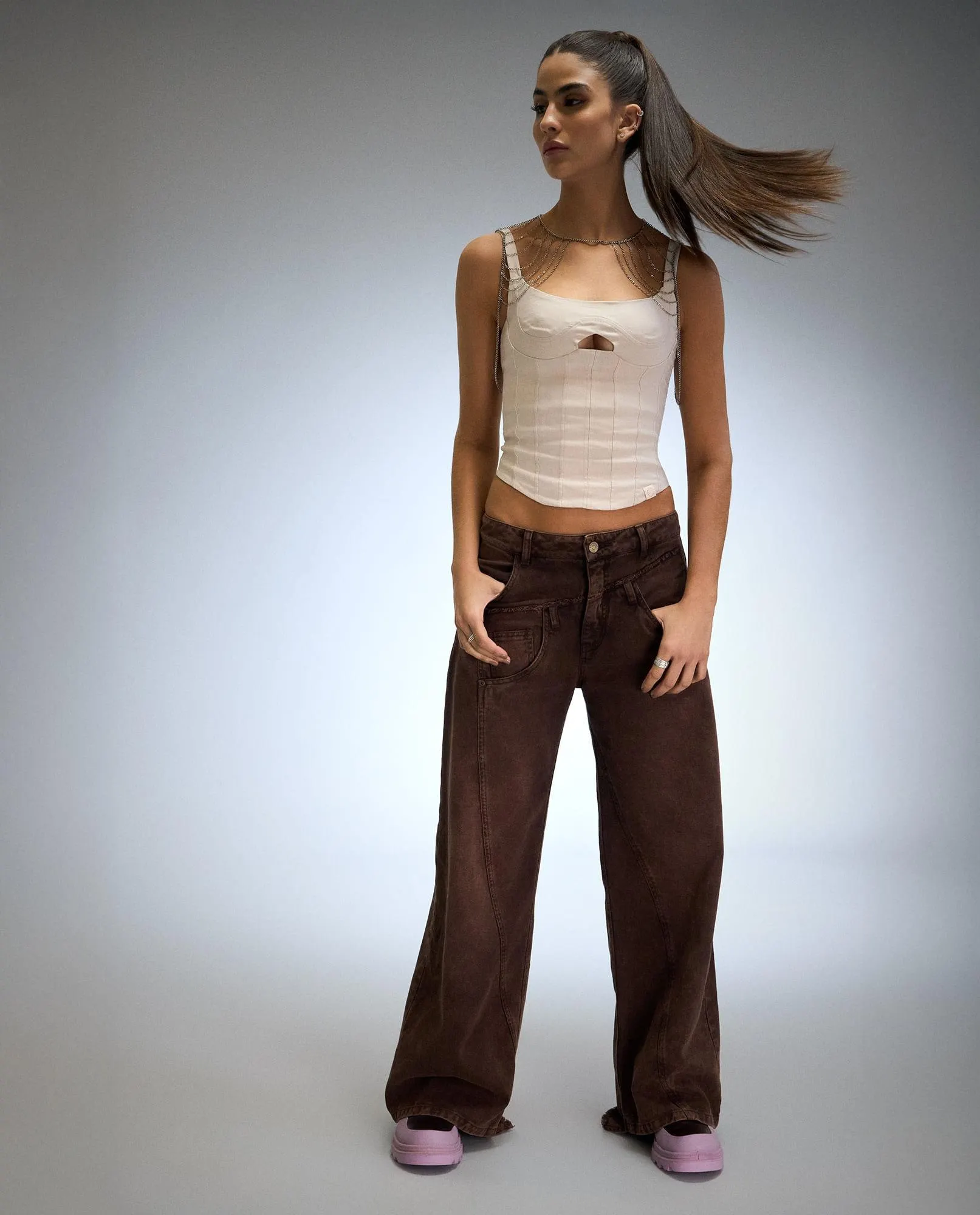 Camisa tipo corsé para mujer