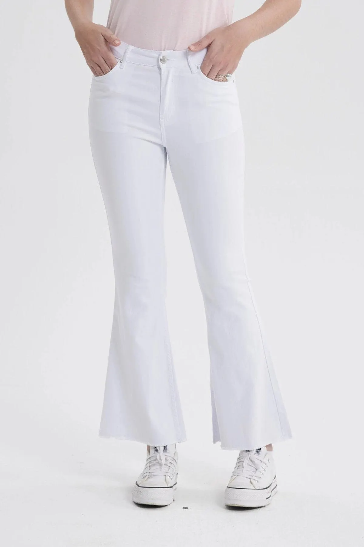 Jeans Mujer Flare Monse Blanco