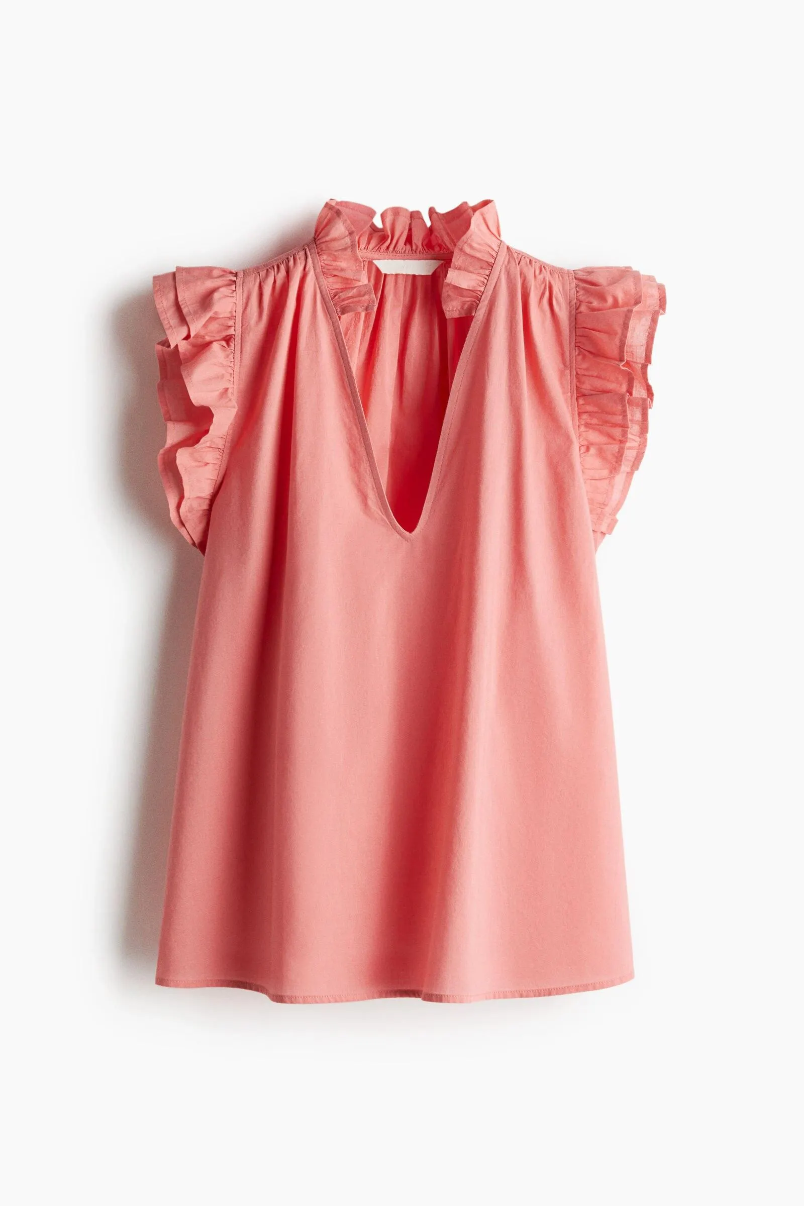 Blusa con ribete de vuelos