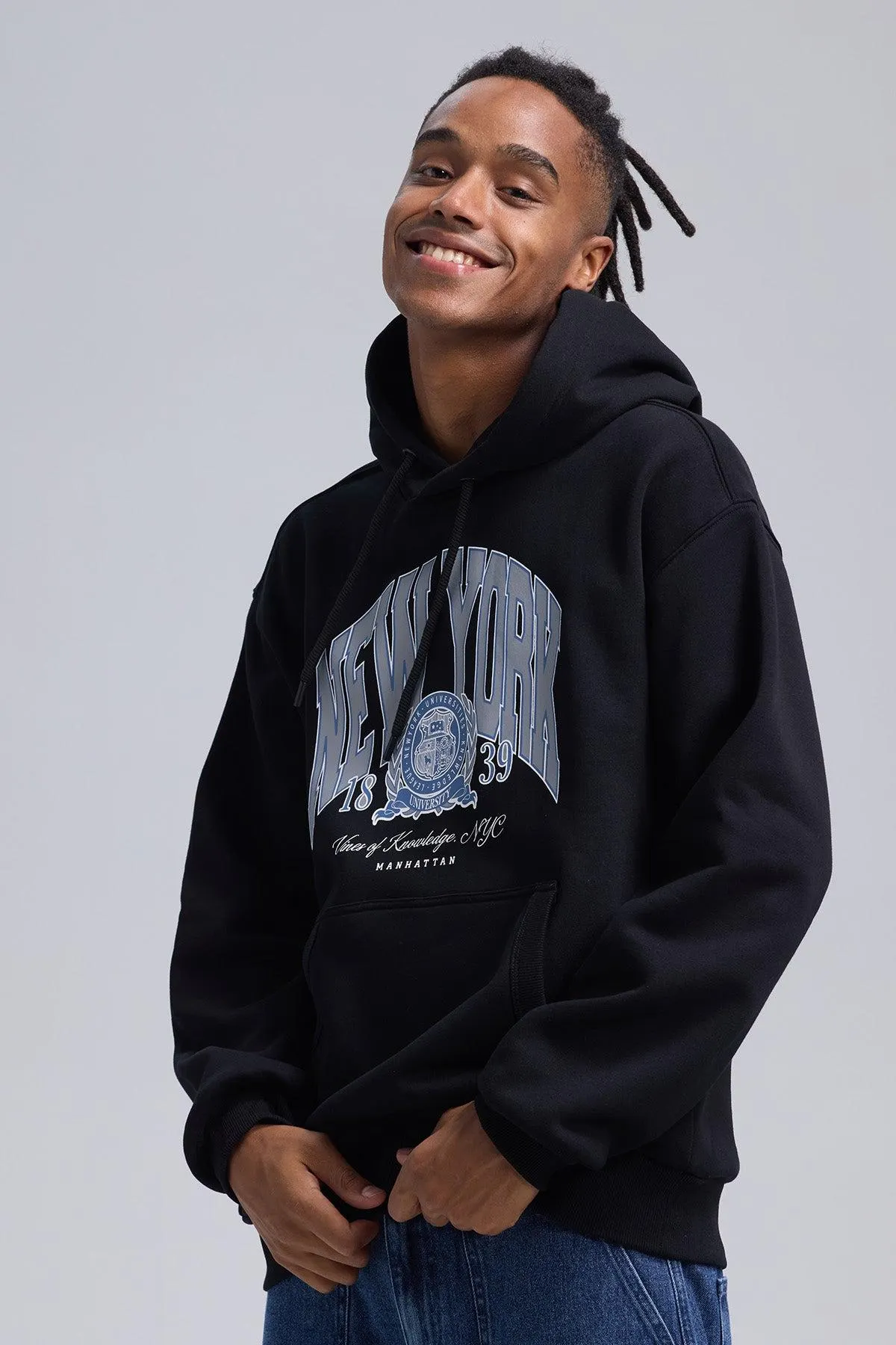 Polerón Hombre Print College Negro