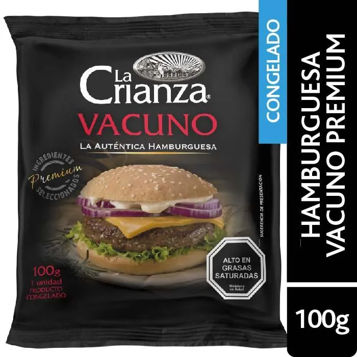 Hamburguesa La Crianza Vacuno Premium 100 Grs