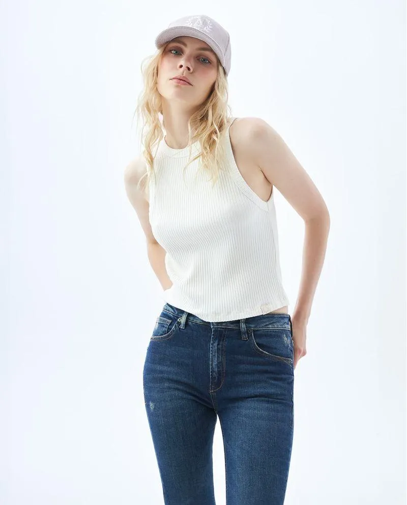 Camiseta en rib para mujer