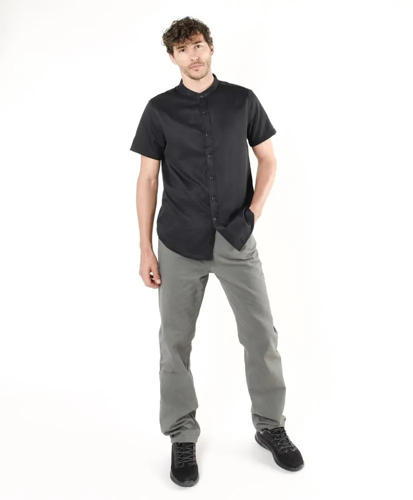 Camisa hombre lisa cuello mao