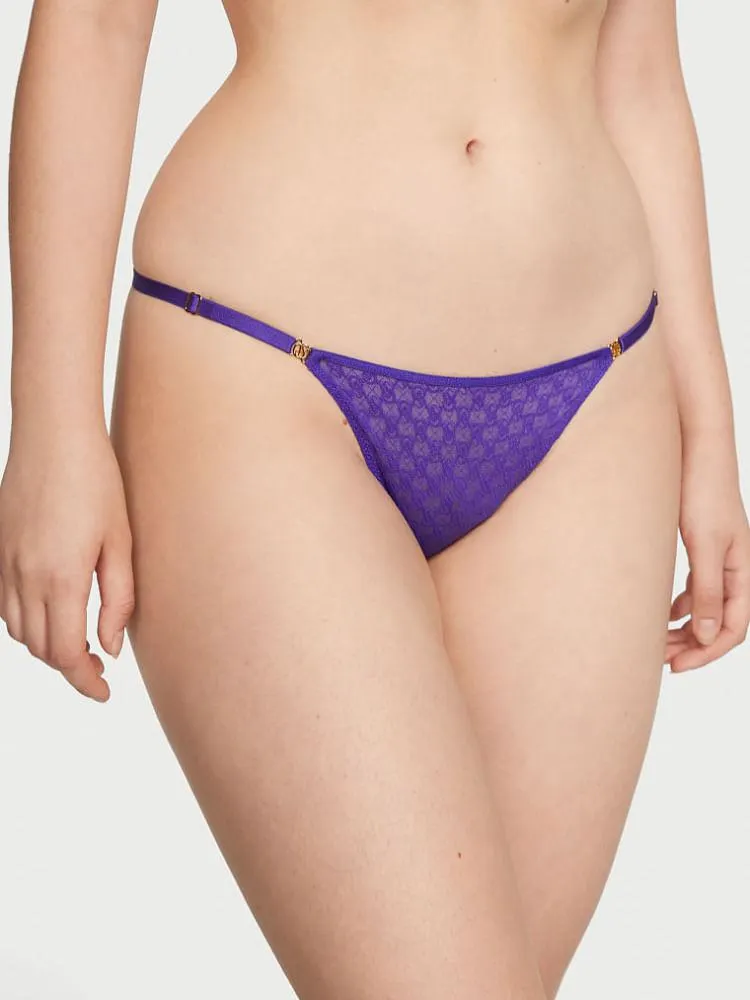 Panty Thong con Encaje Morado