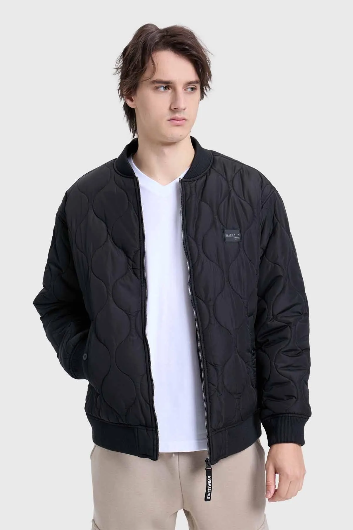 Chaqueta Hombre Bomber Negro