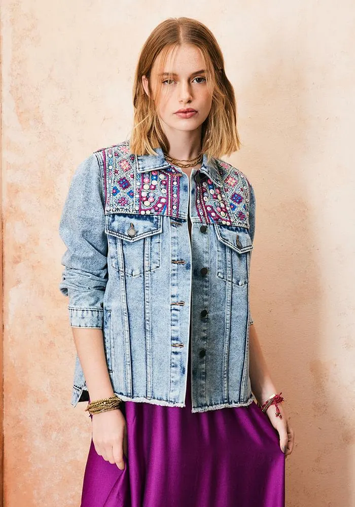 Chaqueta Trucker Bordada