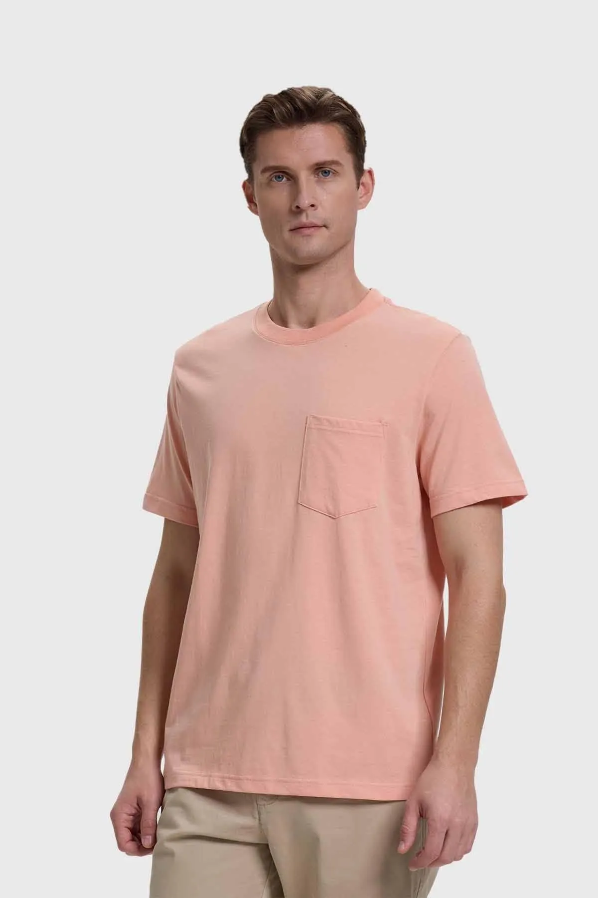 Polera Hombre Básica Con Bolsillo Damasco