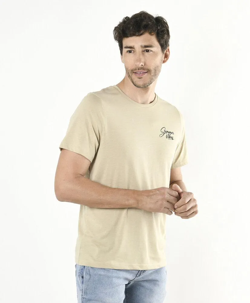 Polera hombre doble estampado summer