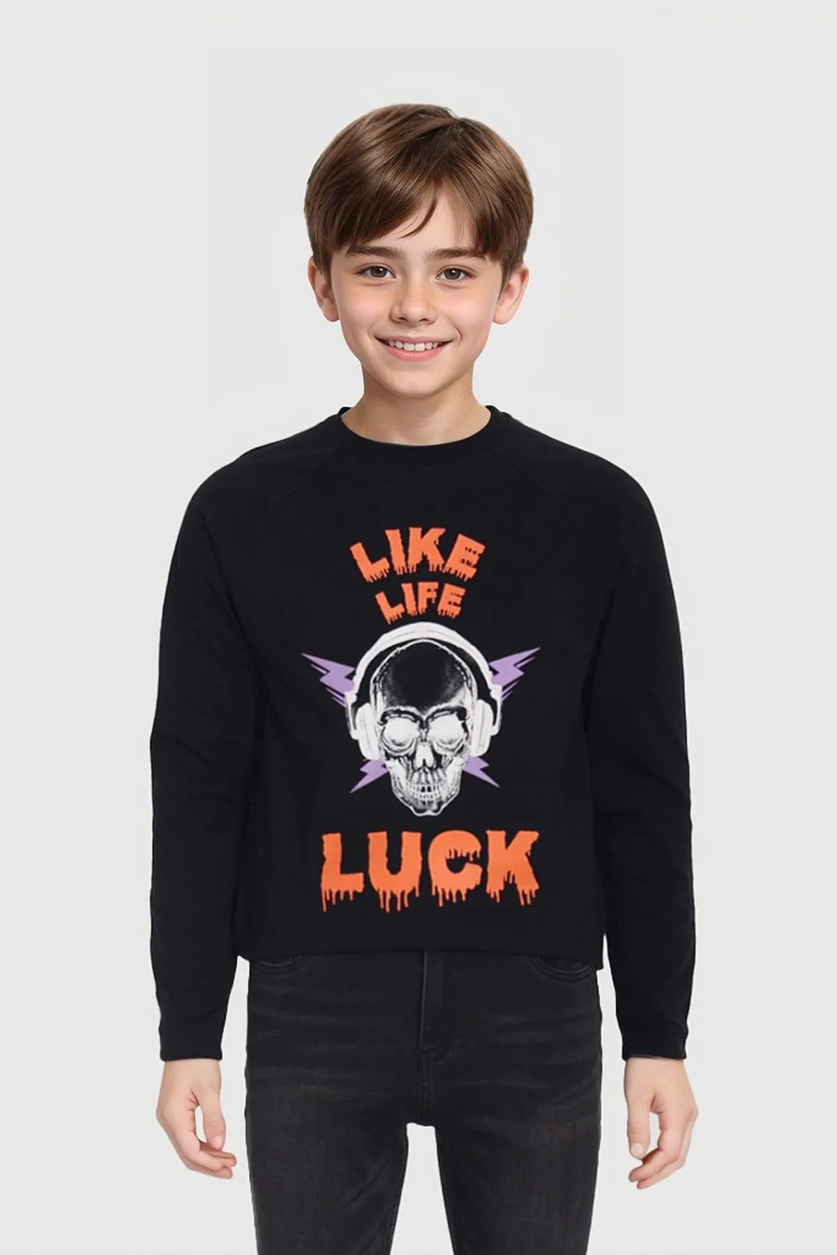 Polera Niño Print Negro