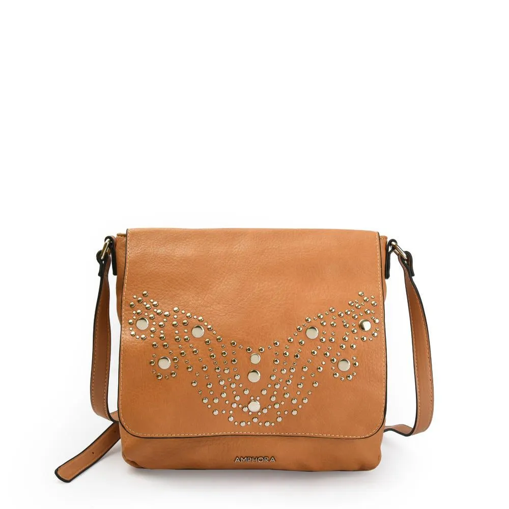 Carter bandolera con tapa camel