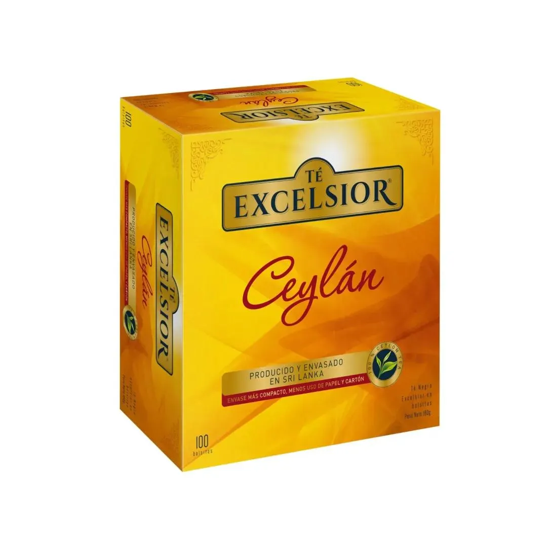 Té Negro Excelsior Ceylán, 100 Bolsitas.