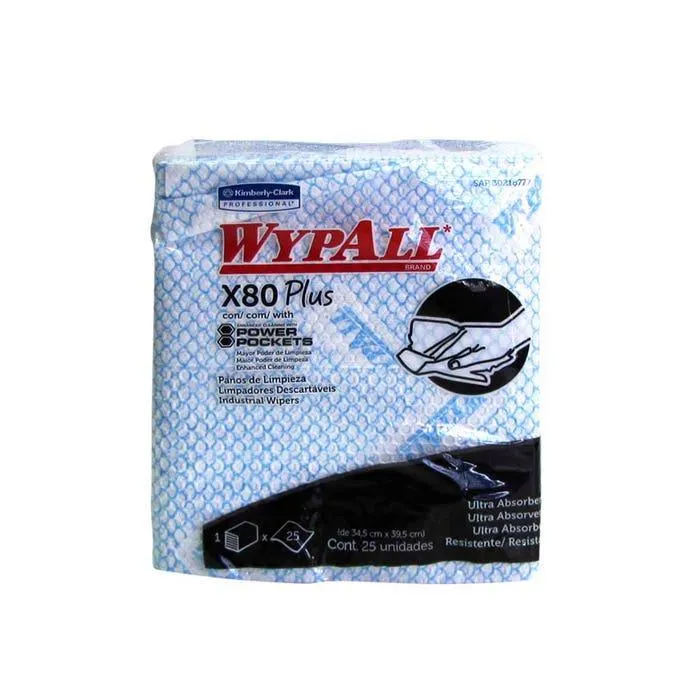 PAÑO WYPALL X-80 1 X 25 AZUL