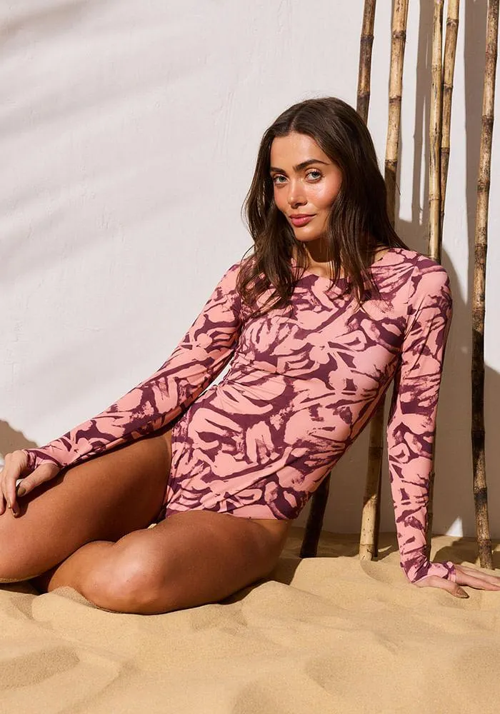 Traje de Baño manga larga con lace up en espalda