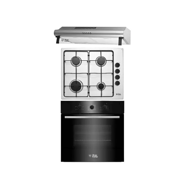 Kit encimera gas licuado G4GL + campana 60cm inox 1 motor VF60IN + horno EPC4NIG