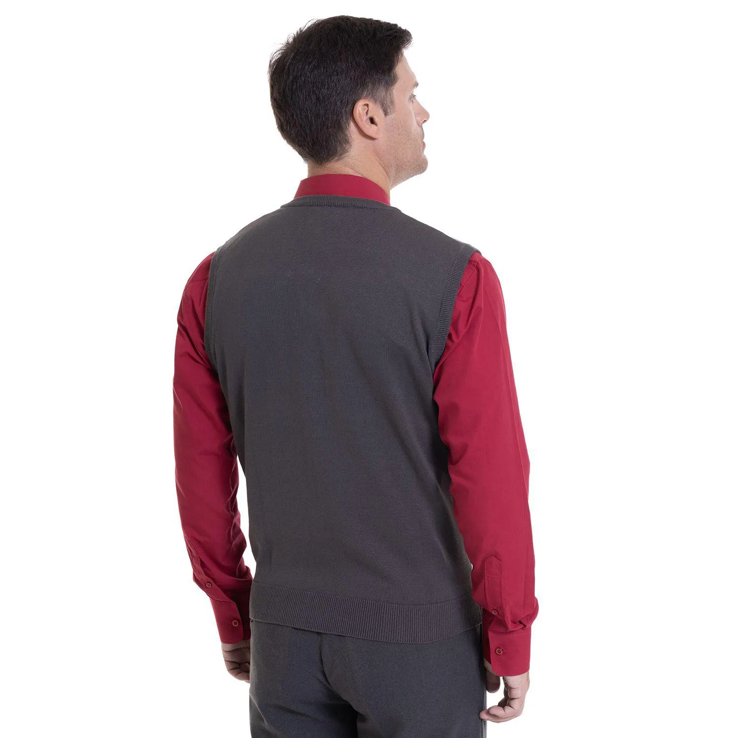 Sweater Clasico Sin Manga Cuello V Algodon