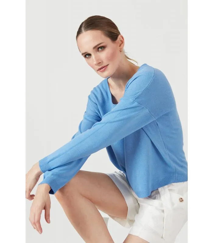 Polera tejida indigo