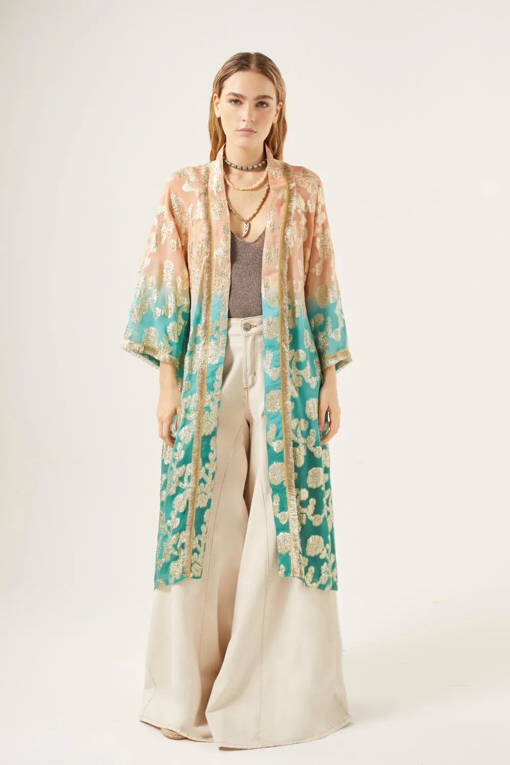 kimono gradient jacquard