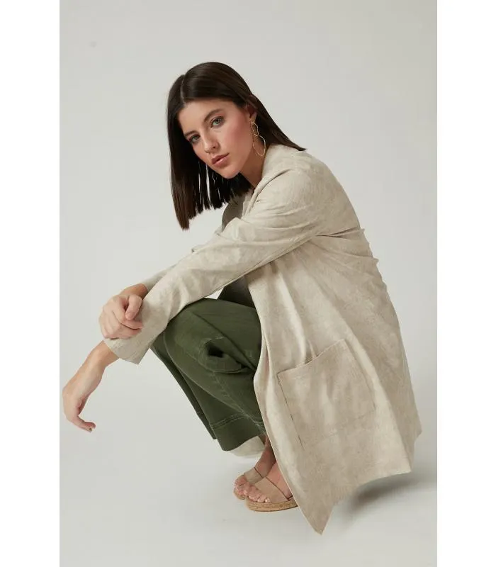 Blazer de ecocuero beige