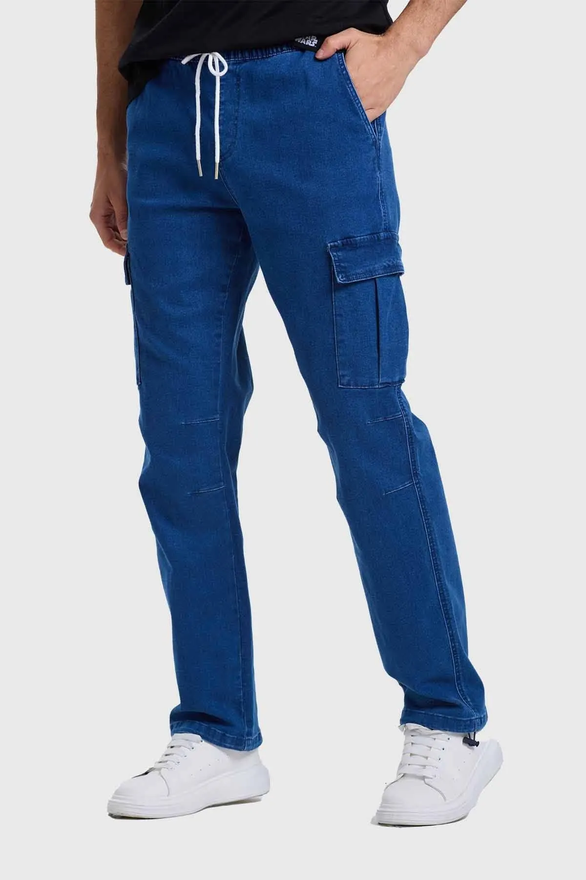 Jeans Hombre Cargo Azul