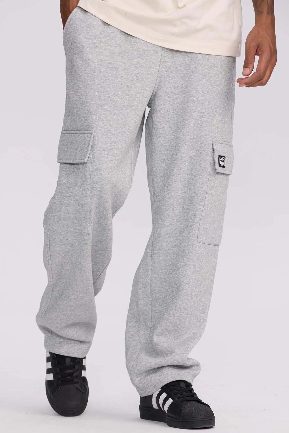 Pantalón Buzo Hombre Cargo Gris Melange